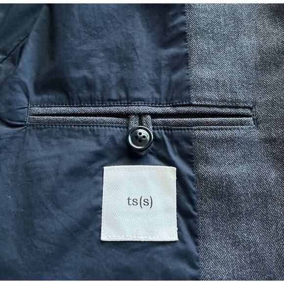 TS(S) Japan Navy Herringbone 4-Button Jacket Men’s 2/M Military Cargo Blazer EUC - Picture 9 of 11